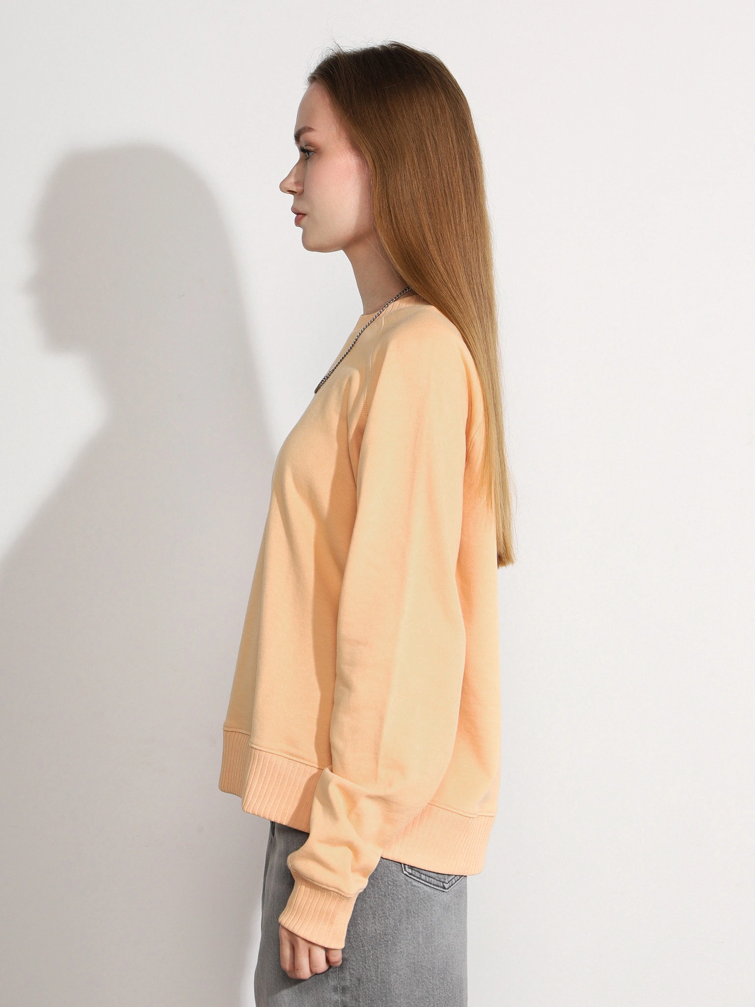 Толстовка светло-оранжевого цвета из хлопка